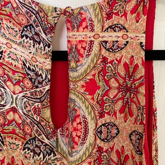 Lulus Sleeveless Paisley Women's Midi Dress Red Size Small - Picture 4 of 6